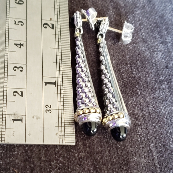 @SOLD@Lagos Caviar Dangling Earrings - Picture 6 of 7